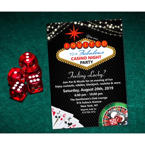 Vegas Casino Night Party Invitation
