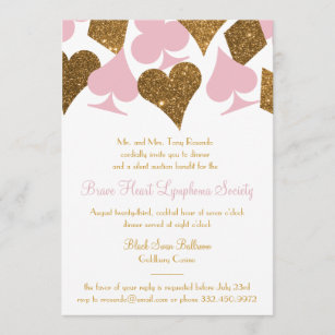 Vegas Casino Party Faux Gold Glitter and ANY COLOR Invitation