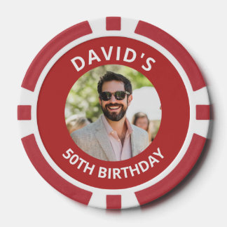 Vegas Casino Party Favor Red Photo Poker Chips