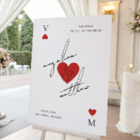 Vegas Casino Playing Card Wedding Welcome Sign