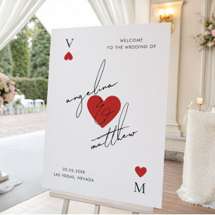 Vegas Casino Playing Card Wedding Welcome Sign