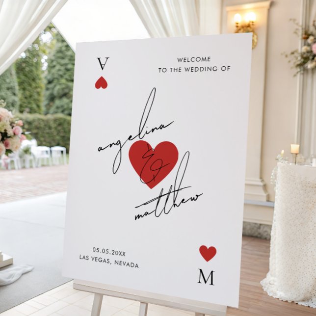 Vegas Casino Playing Card Wedding Welcome Sign (Creator Uploaded)