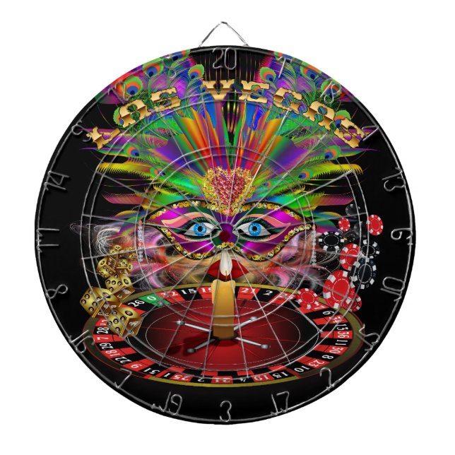 Vegas Casino Queen Dartboard With Darts (Front)