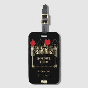 Vegas Casino Royale Art Deco Bachelorette Weekend Luggage Tag