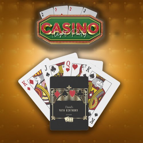 Vegas Casino Royale Great 40th Birthday  Poker Cards