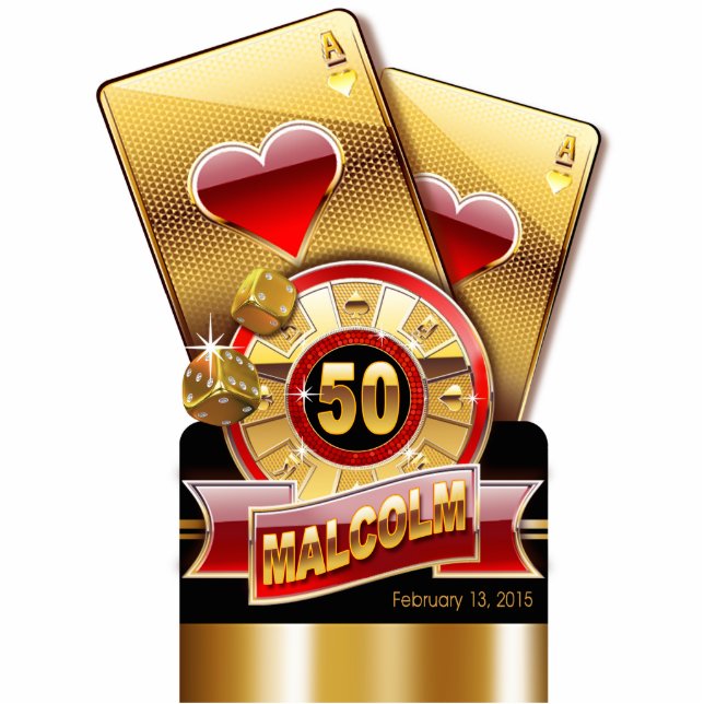 Vegas Casino Style Topper CONTACT ME 2 PERSONALIZE Statuette (Front)