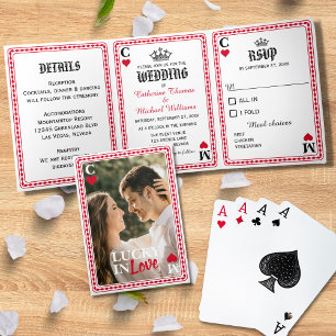 Vegas Casino Wedding Playing Card Lucky In Love