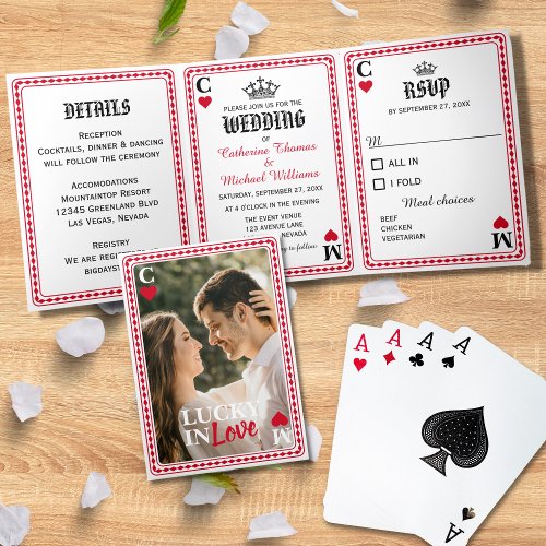 Vegas Casino Wedding Playing Card Lucky In Love 