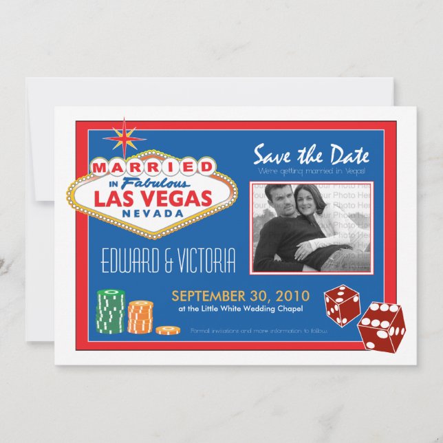 Vegas Destination Wedding Save the Date Invitation (Front)