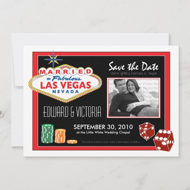 Vegas Destination Wedding Save the Date Invitation (Front)