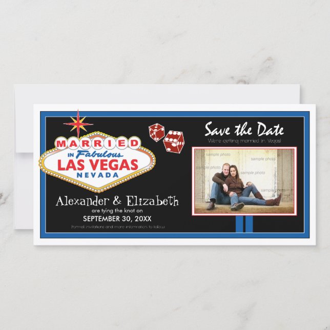 Vegas Destination Wedding Save the Date Photocard (Front)
