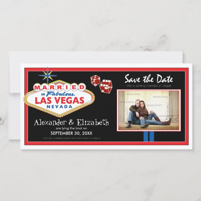 Vegas Destination Wedding Save the Date Photocard (Front)