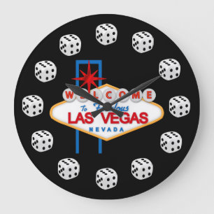 Vegas Dice Gambling Fun wall clock