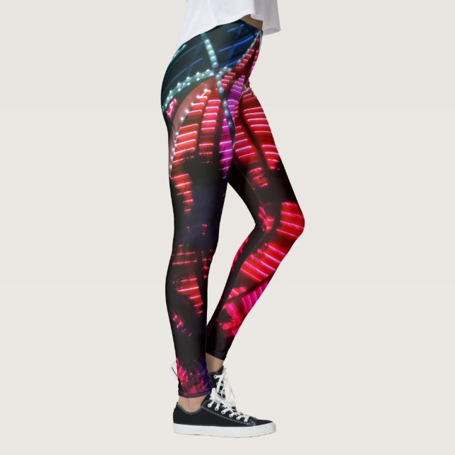 Vegas Flamingo night lights leggings (Right)