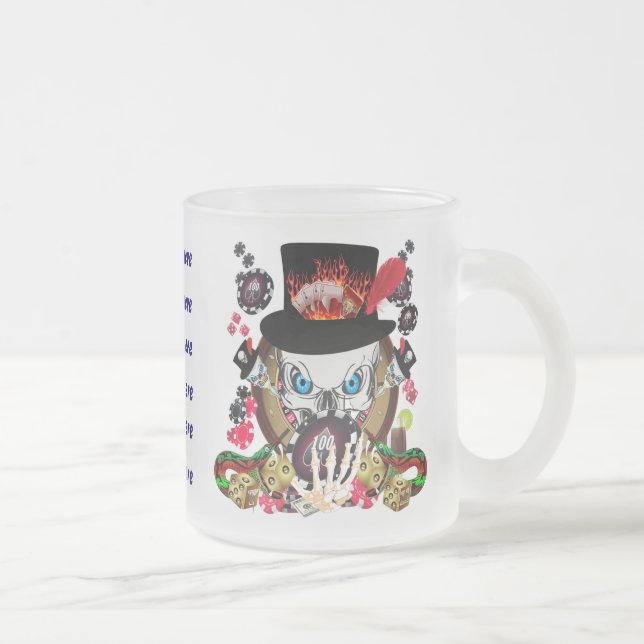 Vegas Gambler All styles View Artist Comments Frosted Glass Coffee Mug (Right)