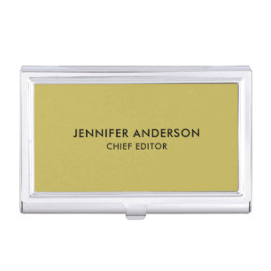 Vegas Gold Color Professional Classical Plain Business Card Case