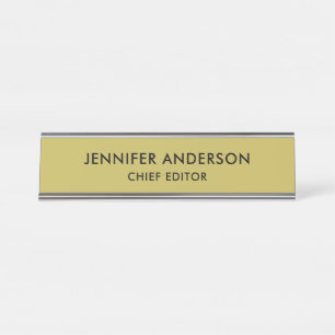 Vegas Gold Color Professional Classical Plain Desk Name Plate