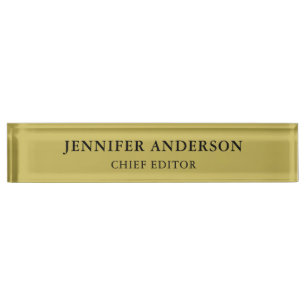 Vegas Gold Color Professional Classical Plain Desk Name Plate