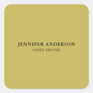 Vegas Gold Color Professional Classical Plain Square Sticker