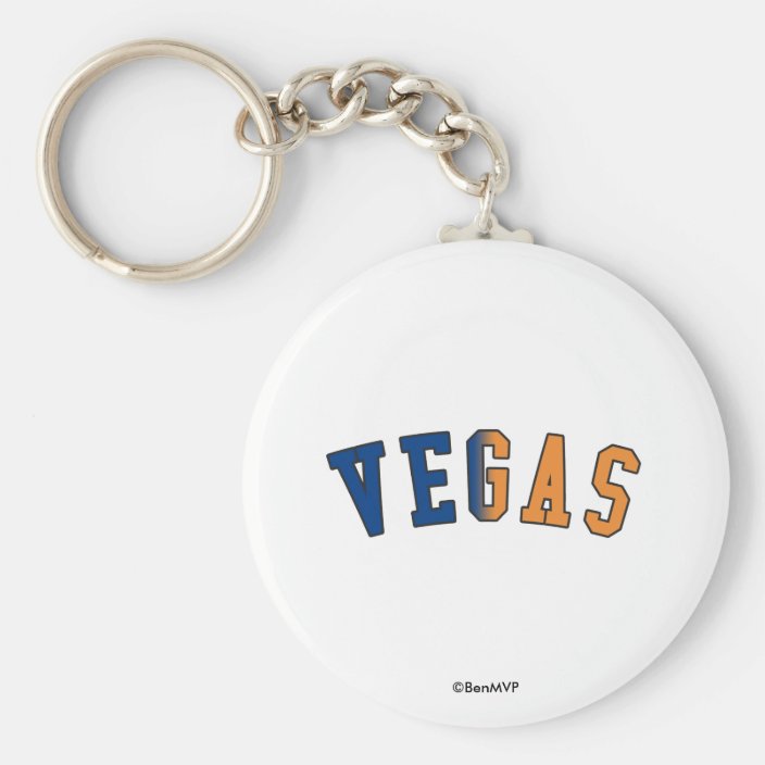 Vegas in Nevada State Flag Colors Keychain