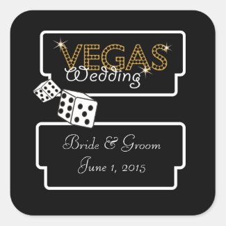 Vegas Lights Black Wedding Stickers
