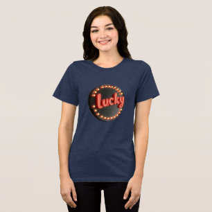 Vegas Lights 'Lucky' Shine Bright and Hit Jackpot Tri-Blend Shirt
