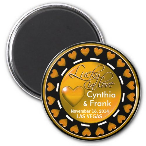 Vegas Lucky in Love Hearts Casino Chip pumpkin Magnet