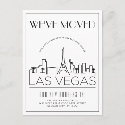 Vegas Modern Deco | Change of Address Announceme Announcement Postcard