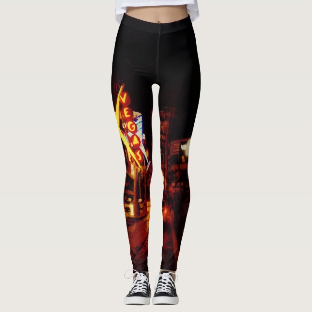 Vegas Nightlife - Las Vegas Nevada Leggings (Front)