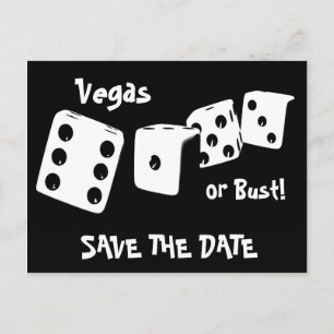 Vegas or Bust Save The Date Postcard