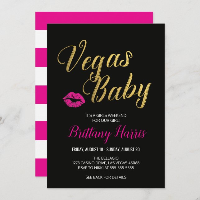 Vegas Party Invitation (Front/Back)