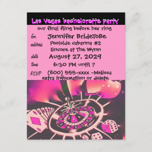 Vegas Pink Bachelorette Invitation