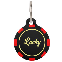 Vegas Poker chip marker pet tag for dogs and cats