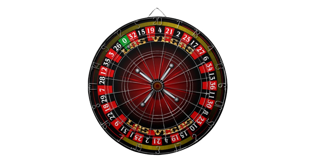Vector American Roulette Wheel With Las Vegas Sign, Playing Cards