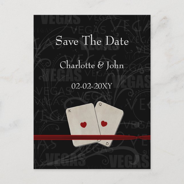 vegas save the date announcement (Front)