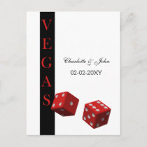 vegas save the date announcement postcard