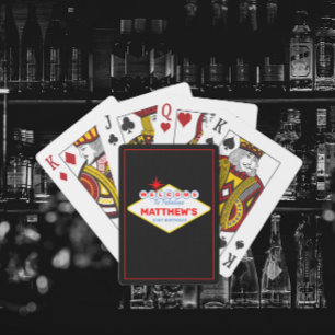 Vegas Sign Casino Night Personalized  Poker Cards