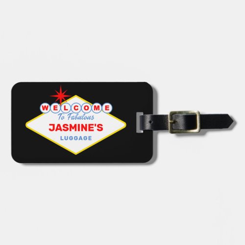 Vegas Sign Casino Theme Luggage Tag