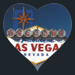Vegas Sign Dusk Wedding Hearts Heart Sticker<br><div class="desc">Vegas Sign Dusk Wedding Hearts Wedding Season Ideas Weddings Designs</div>