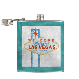 vegas sign grunge flask