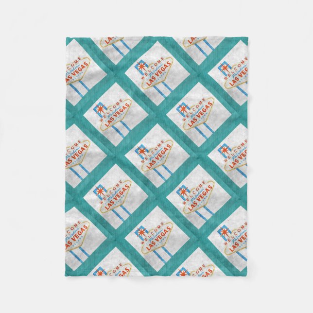 vegas sign grunge fleece blanket (Front)