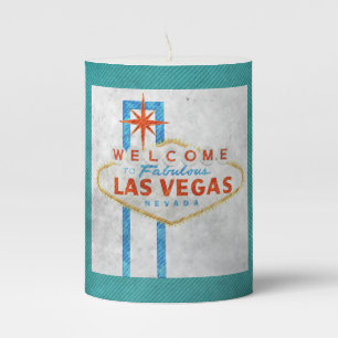 vegas sign grunge pillar candle