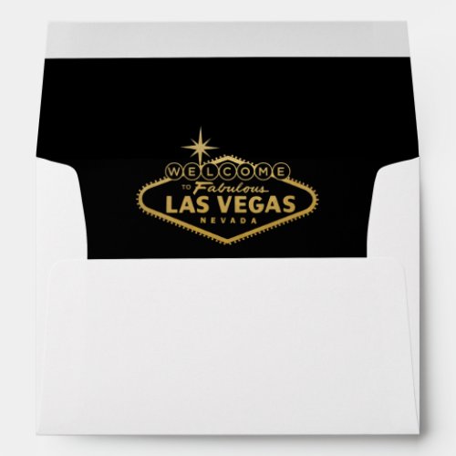 Vegas Sign Inside Gold Black White  Mailing Envelope