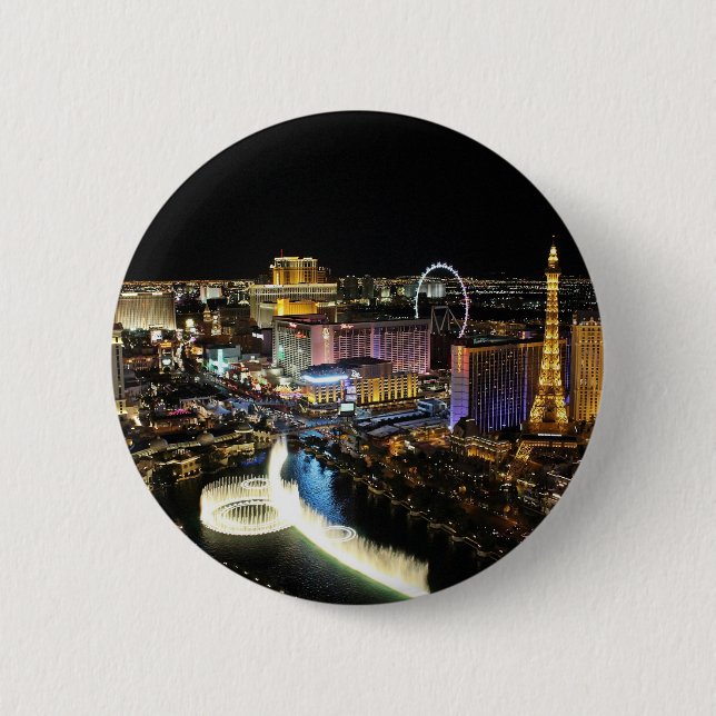 Vegas Skyline Pinback Button (Front)