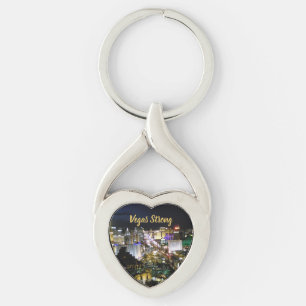 Vegas Strong Heart Shaped Memento Keychain
