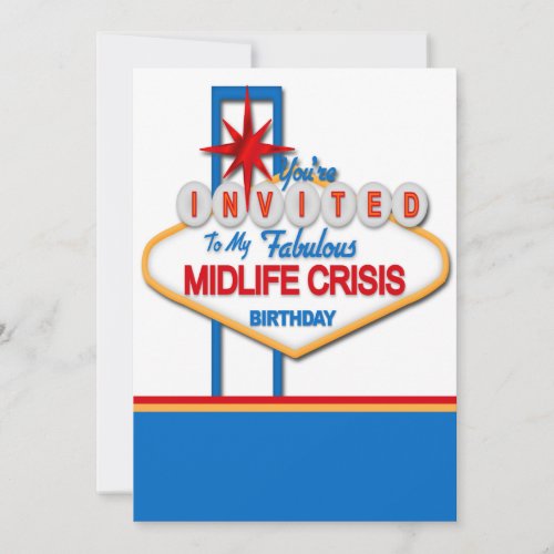Vegas Style Midlife Crisis Birthday Invitation