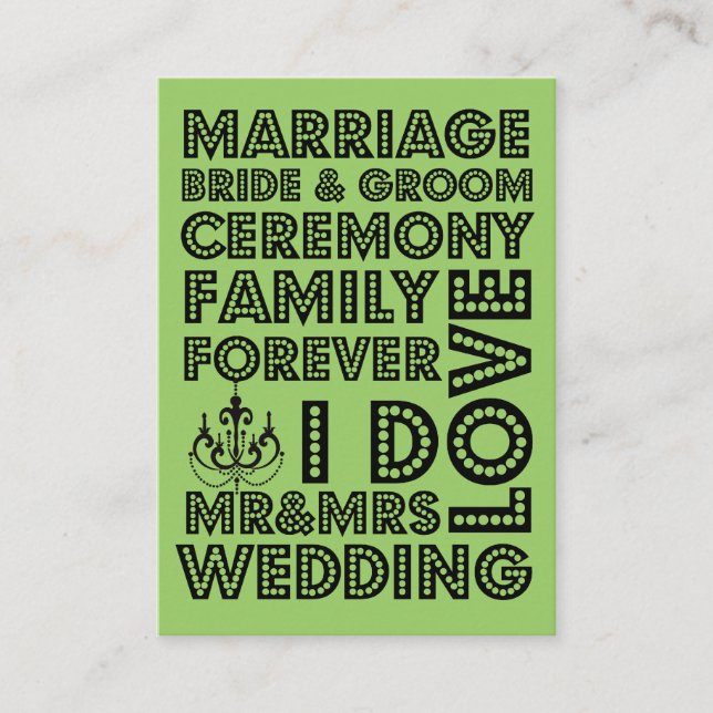 Vegas Style Wedding Invitation Card Inserts (Front)