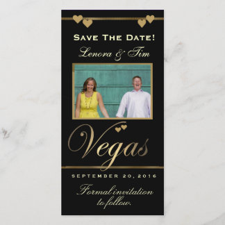 Vegas theme save the date photo card