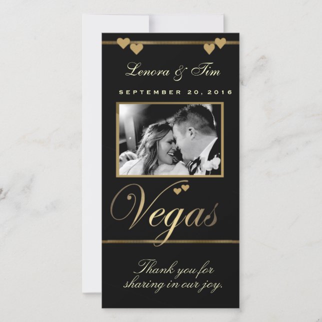 Vegas theme thank you photo card (Front)