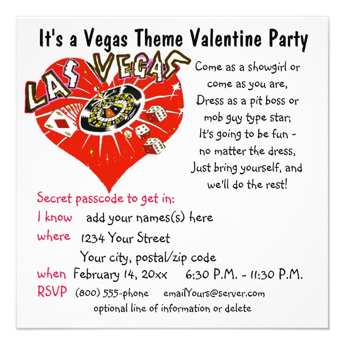 Las Vegas Casino Theme Party Announcements